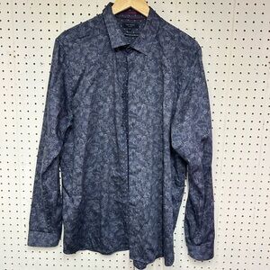 Ted Baker Long Sleeve Floral Print Button Up Shirt
